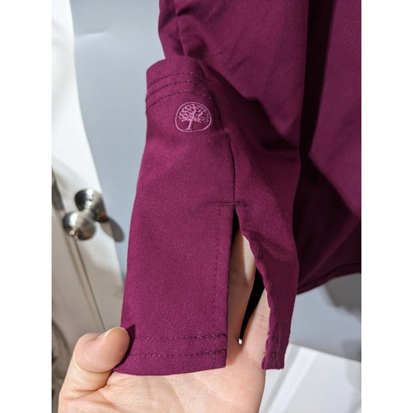 Women's Royal Burgundy Red Purple Label By Healing Hands Scrub Top Size Small - Picture 6 of 7